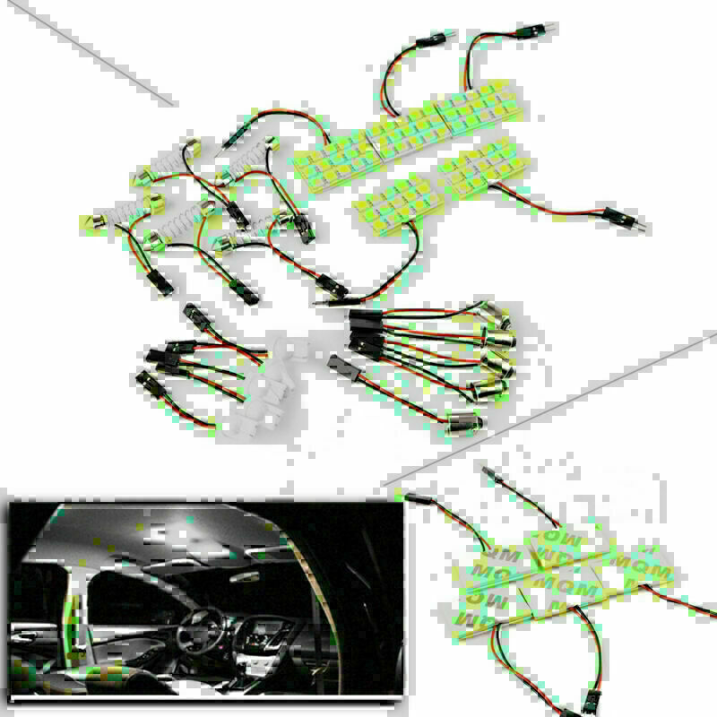 5050 15SMD Xenon White Panel Led Car Interior Light Bulb T10 BA9S Adapters 5PCS