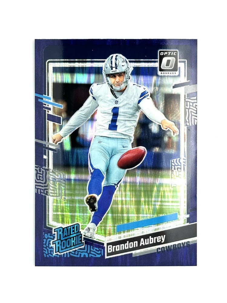 2023 Panini Donruss Optic - Rated Rookie Purple Shock Prizm #226 Brandon Aubrey