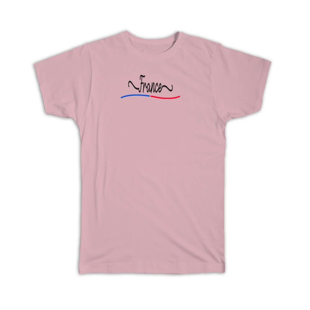 Gift T-Shirt : France Flag Colors French Travel Expat Country Minimalist