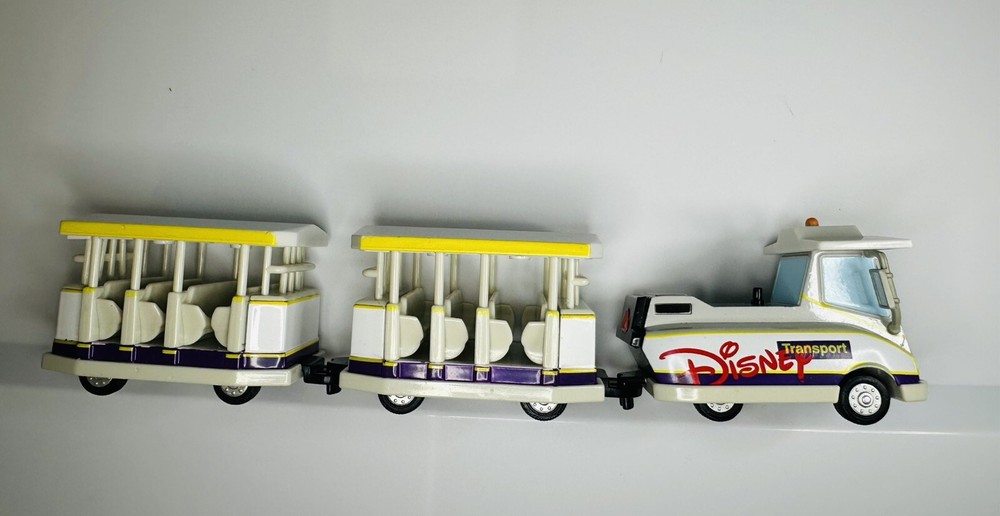 Disney World Parking Lot Tram Shuttle Transport Die Cast Metal 3-Piece Cars