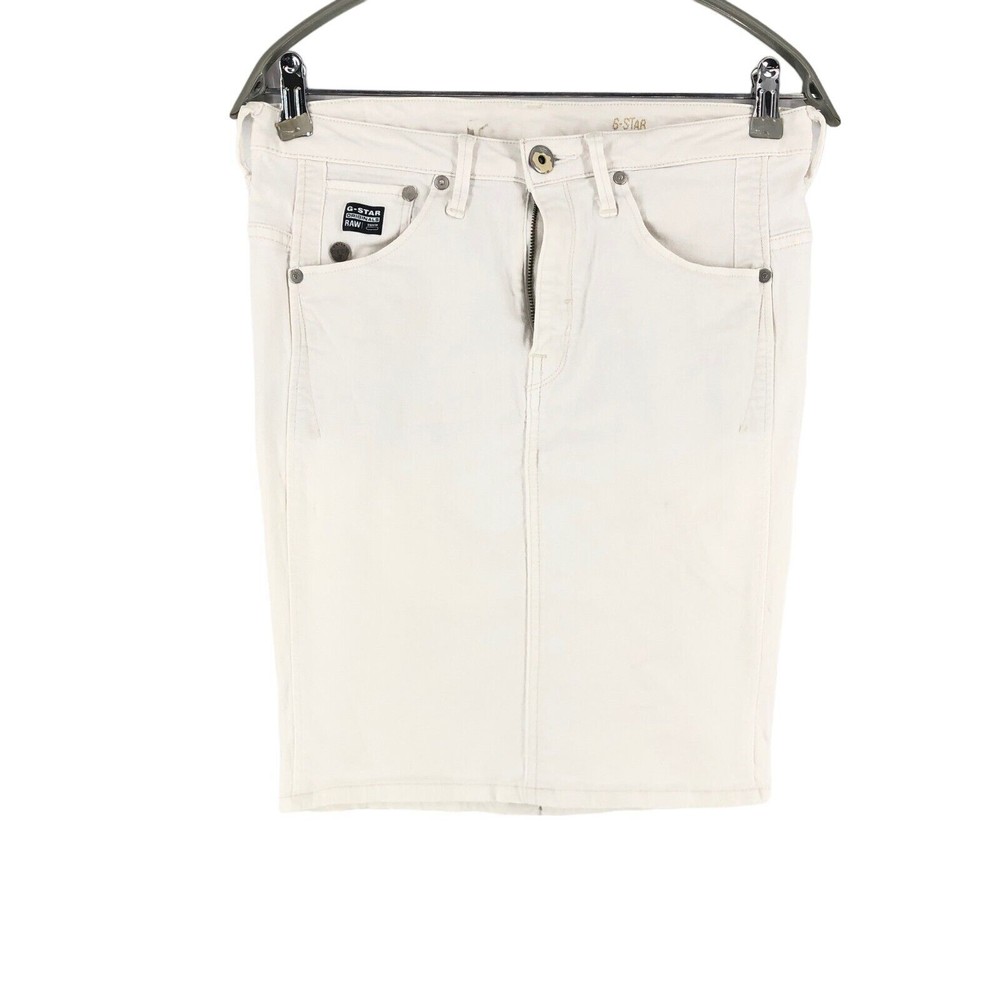 G-STAR RAW Women's Arc Super Slim White Mini Skirt Size W27