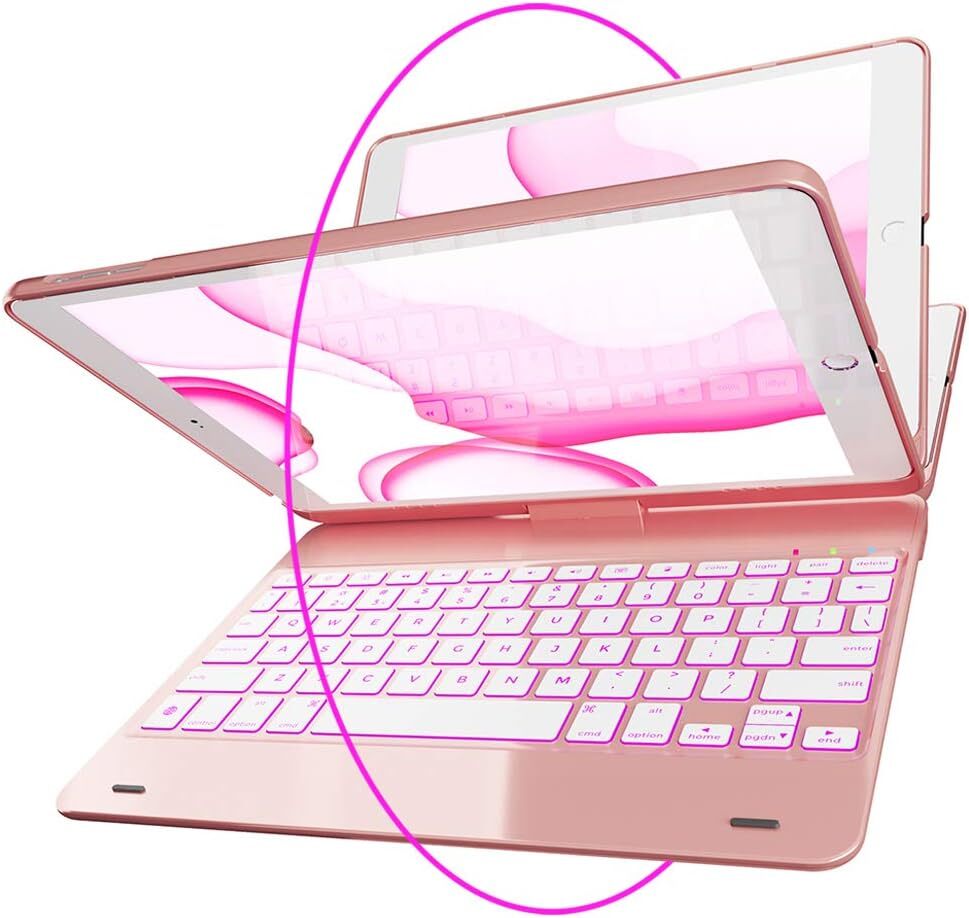 Slim Rose Gold iPad Keyboard Case for 5th Gen 2017 & 6th Gen 2018 iPads