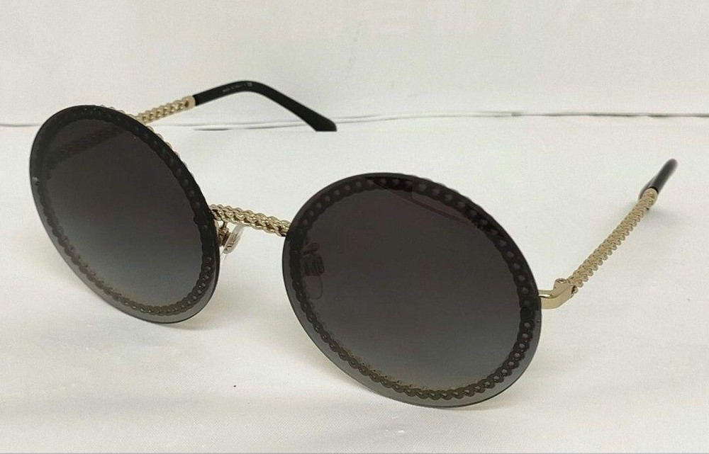 CHANEL 4245 Gold Chain Sunglasses with Coco Mark Logo