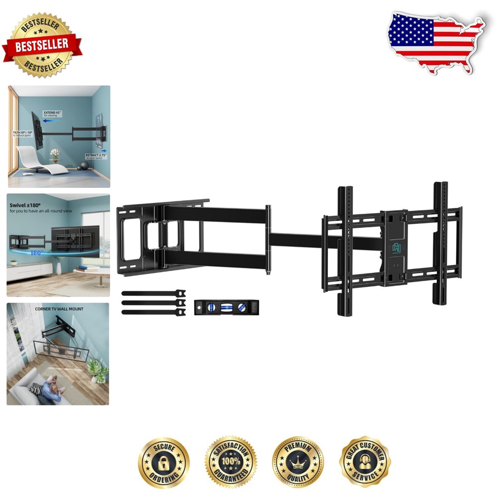 Heavy-Duty TV Mount for 42-80 Inch Displays, 43-Inch Full Motion Extension Arm
