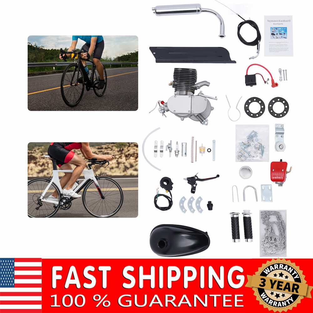 100CC Full Set Bicycle Motor Kit Bike Motorized 2Stroke Petrol Gas Engine Set