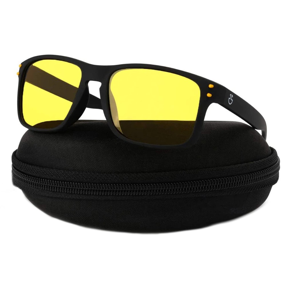 Polarized Night Driving Glasses for Men & Women - Yellow-Tinted, Anti-Glare w...