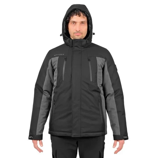 Spyder Men's 3-in-1 Systems Detachable Hood Jacket, Black, Size S
