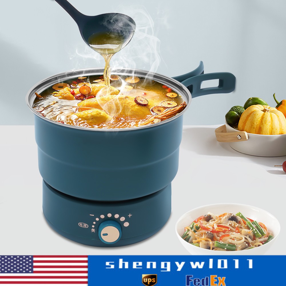 Portable 110V Electric Hot Cooker Pot Green Steamer Mini Multifunctional Pan for USA  