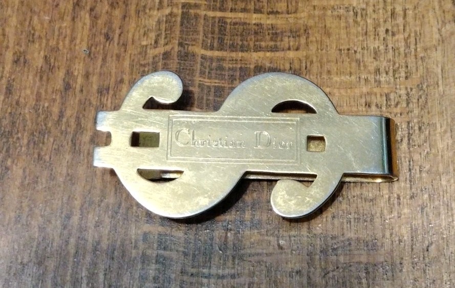 Vintage Dior Homme Dollar Sign Money Clip - Rare Collectible Fashion Accessory