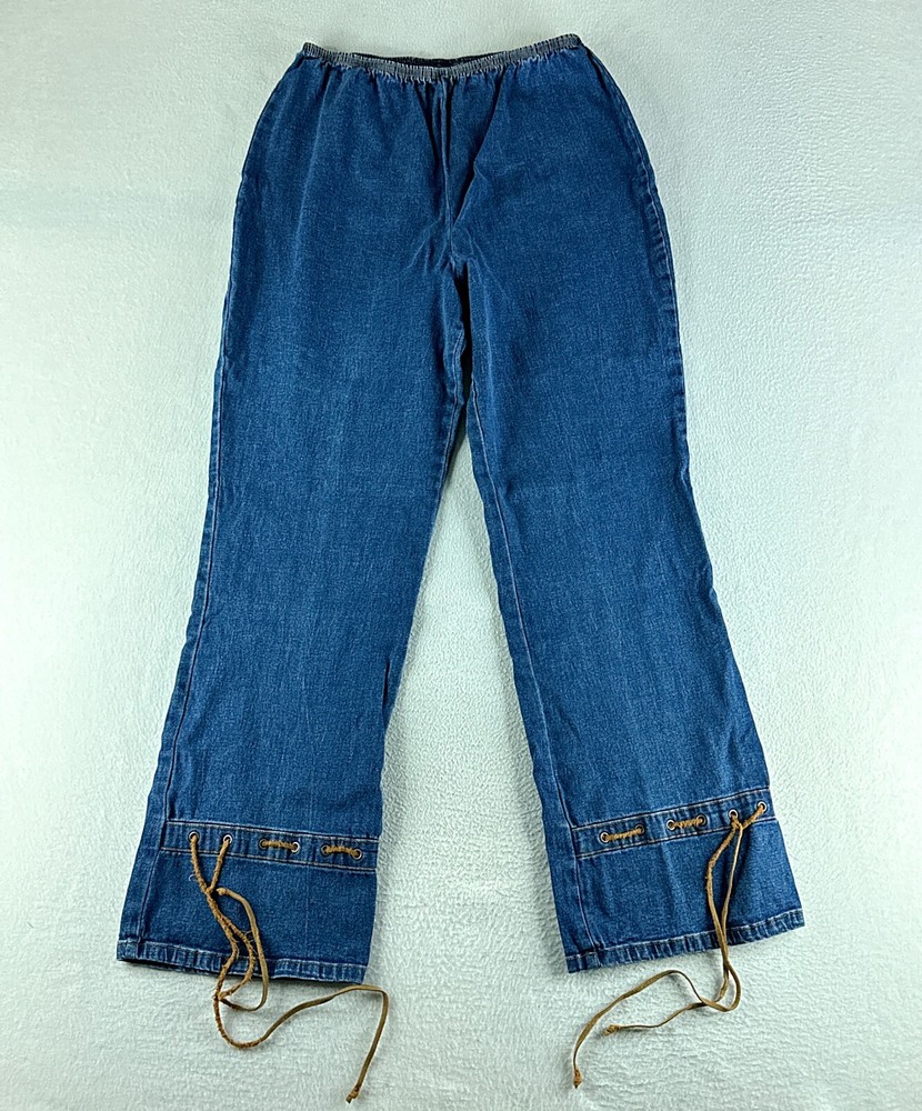 Cervelle Womens Pants Blue Size M (26x27.5) Straight Elastic Waistband Stretch