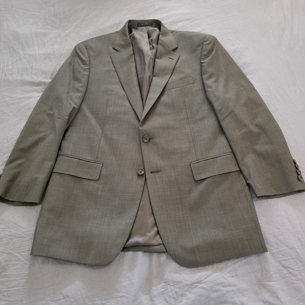 Lauren Ralph Lauren Mens Blazer Size 40R Solid Gray Wool 2 Button Sport Coat