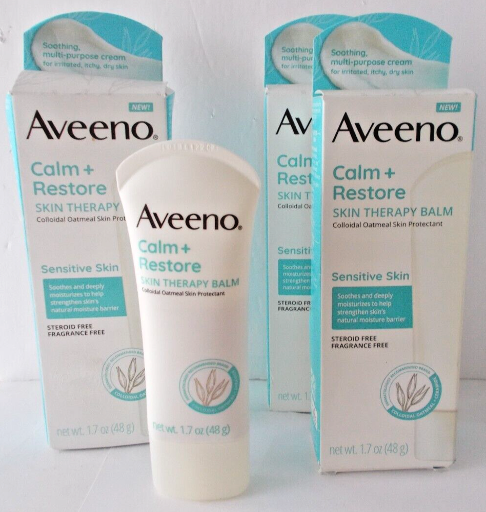 3X AVEENO Calm & Restore Therapy Balm for Sensitive Skin Steroid-Free Relief