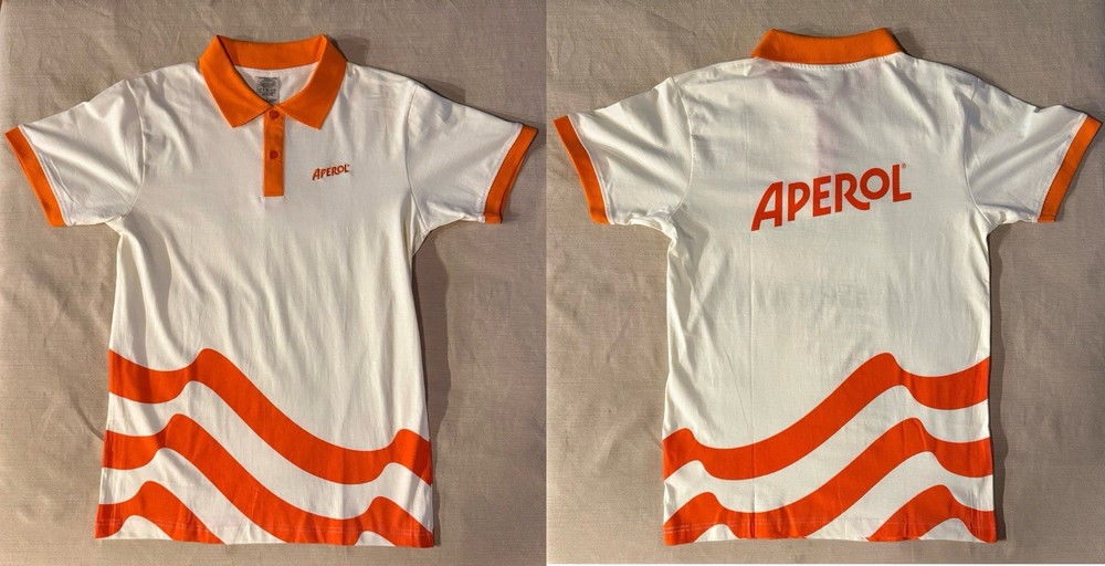 Aperol Spritz 100% Organic Cotton Polo Shirt Adult Size XXL NEW *PLS READ*