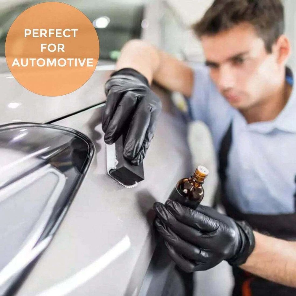 6 Mil Black Nitrile Disposable Gloves - 100 Count - Latex & Powder Free - Durable