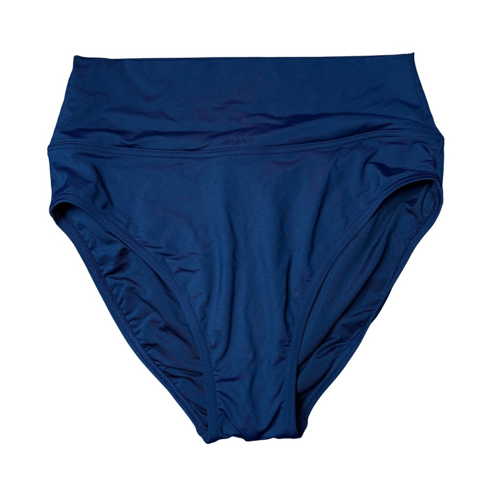 Lands' End Women's S Deep Sea Navy High Waisted Bikini Bottoms