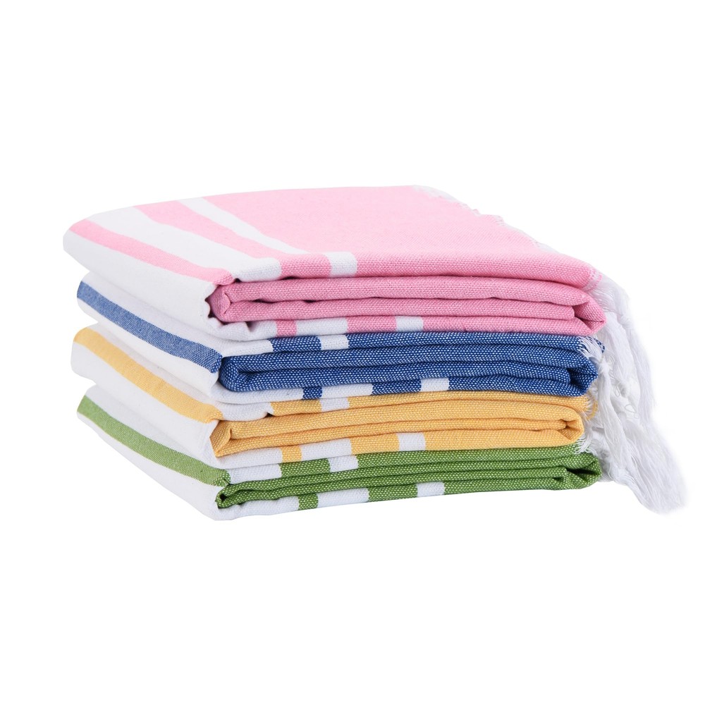 Turkish Striped Beach Towels 4 Pack 39