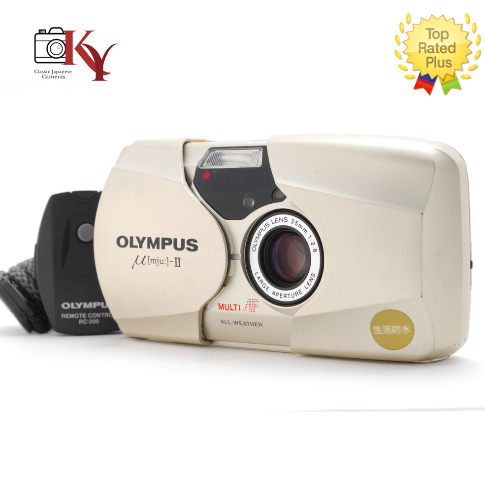 ⏯️ [MINT w/Case] Olympus mju μ ii Silver Point & Shoot 35mm Film Camera JAPAN