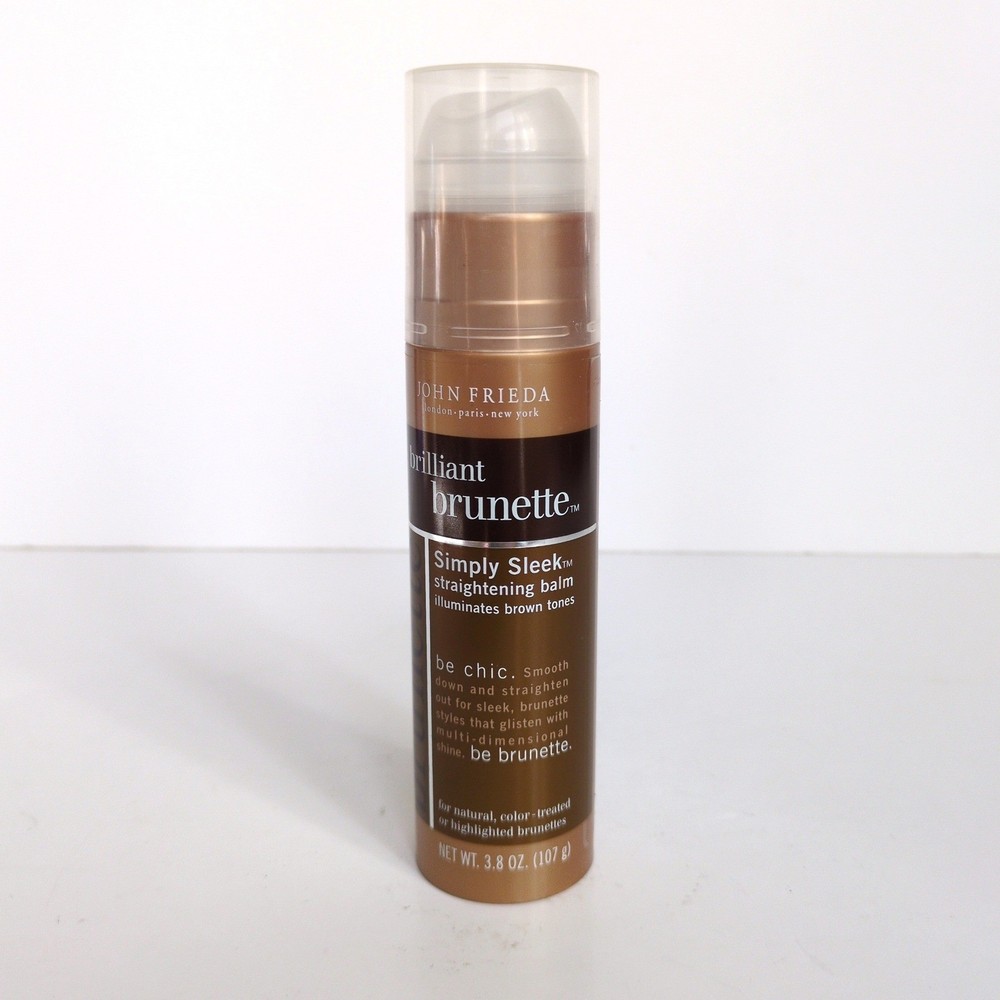 John Frieda Brilliant Brunette Simply Sleek Straightening Balm Brown 3.8oz
