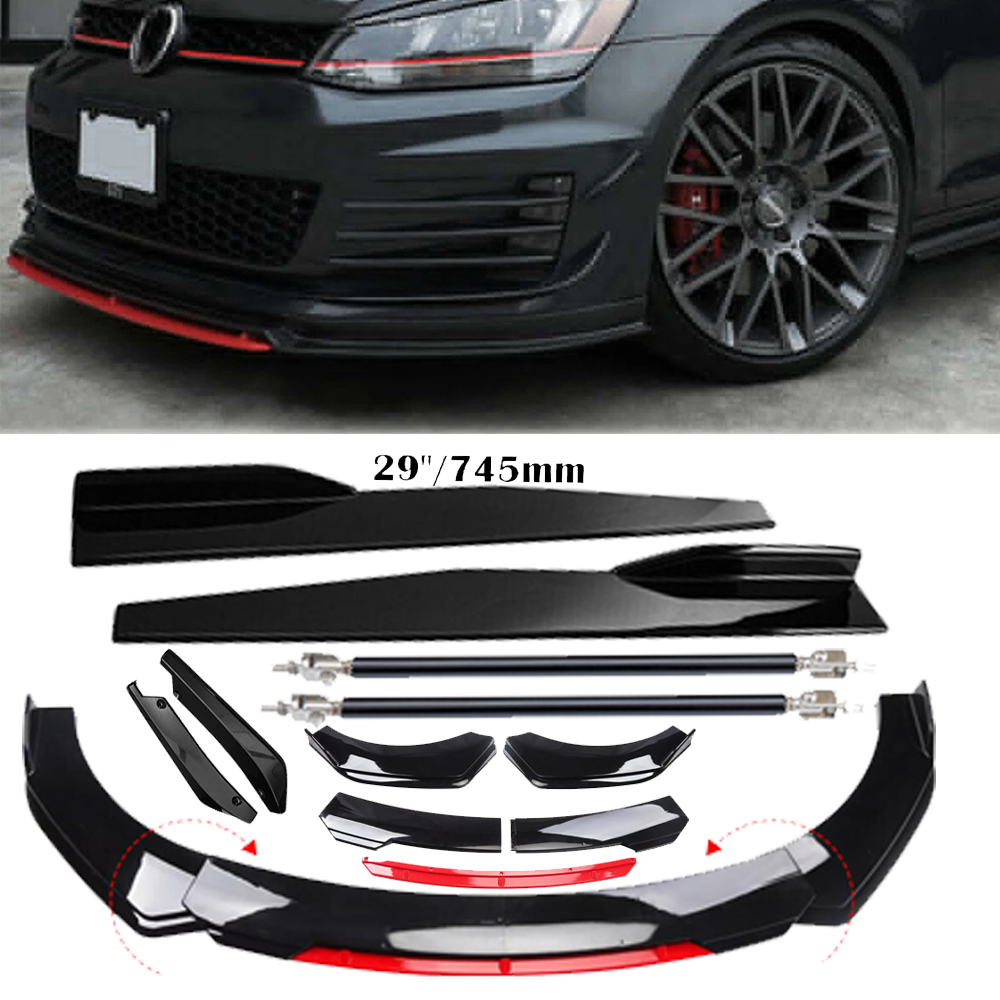 For Volkswagen  Front Bumper Lip Spoiler Splitter Body Kit Side Skirt Rear