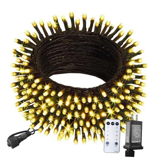 Christmas Led Lights Outdoor, 100ft 300 Led Christmas String Lights Warm White