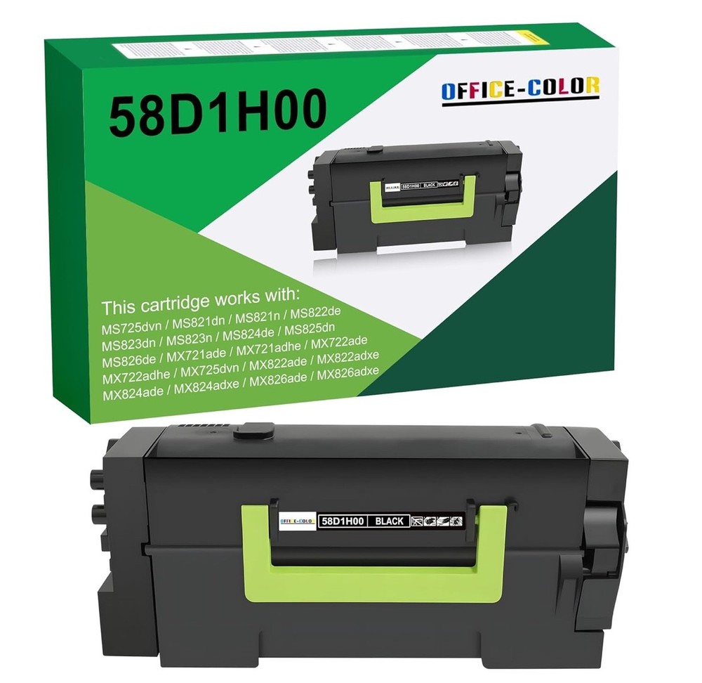58D1H00 Black Toner Cartridge Replacement for Lexmark MS725, MS821, MS822, MS823