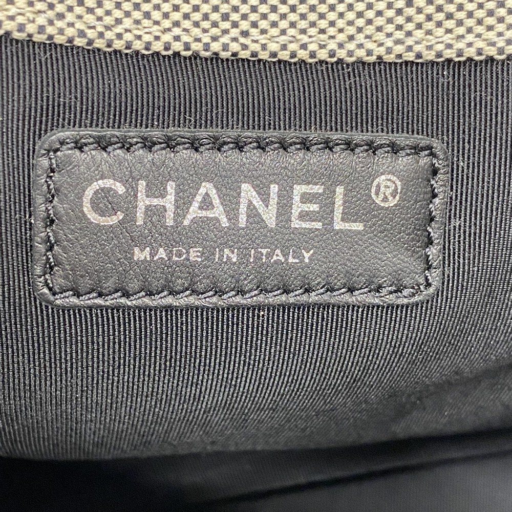 CHANEL Gray Canvas Tote Bag with Yellow Silver Hardware Pre-Owned Women's Bag