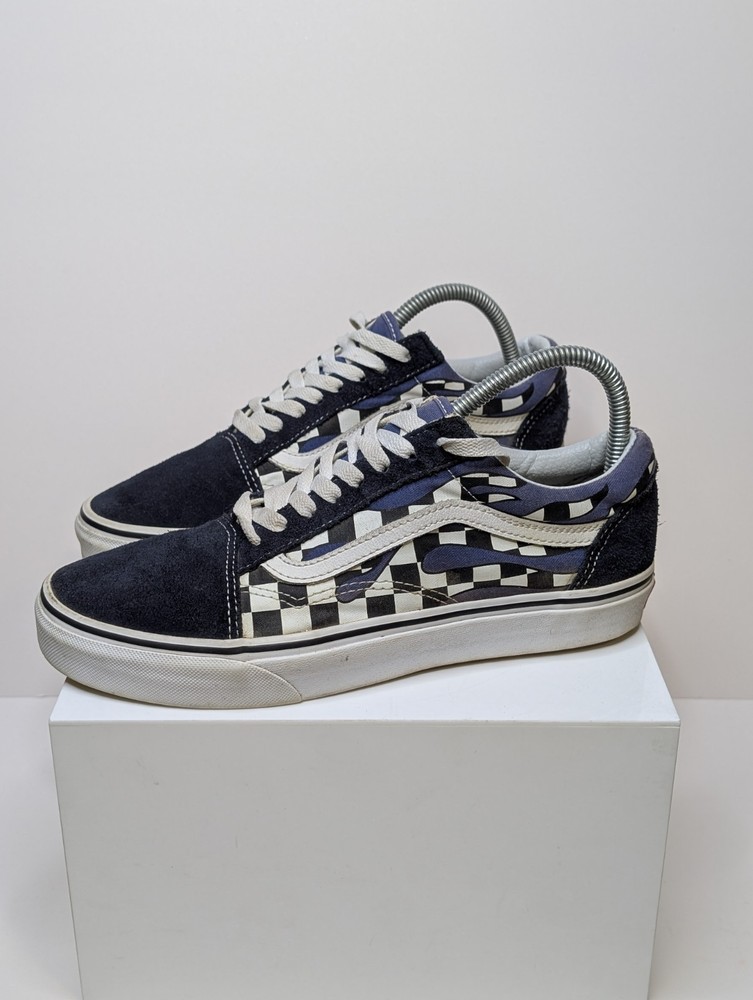 Vans Women's 9.5 Men's 8 Old School Checkered Navy Blue/ White Sneakers 500714