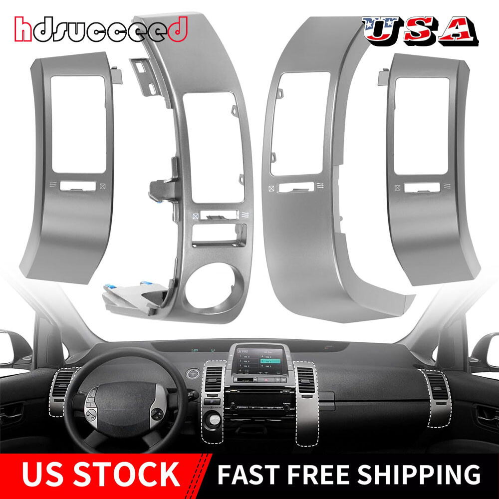 4x Center Inner A/C Dash Air Vent Panel Cover Trim Set For 2004-09 Toyota Prius