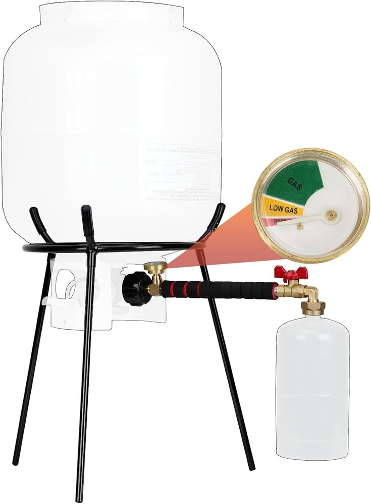 All-in-One Propane Refill Kit: Adapter, Stand & Gauges for Hassle-Free Refilling