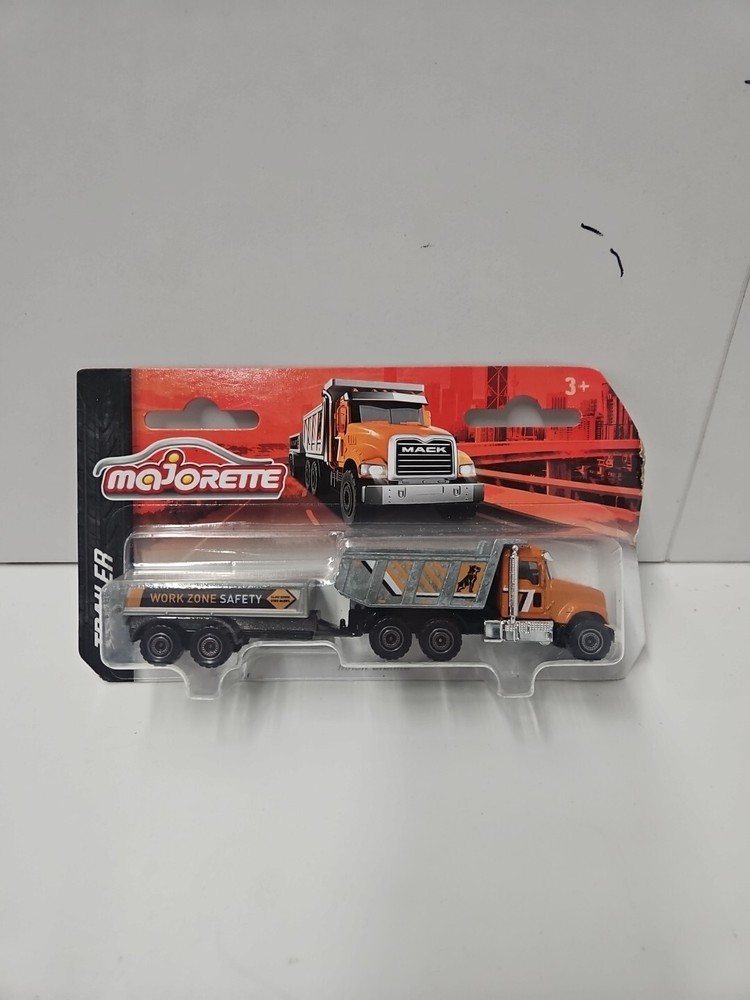 MAJORETTE NEW MACK GRANITE TIPPER TRUCK & TRAILER NEW AND SEALED RARE IN THE UK