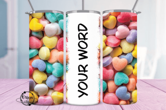 Personalized Candy Heart Tumbler - Custom Name or Design