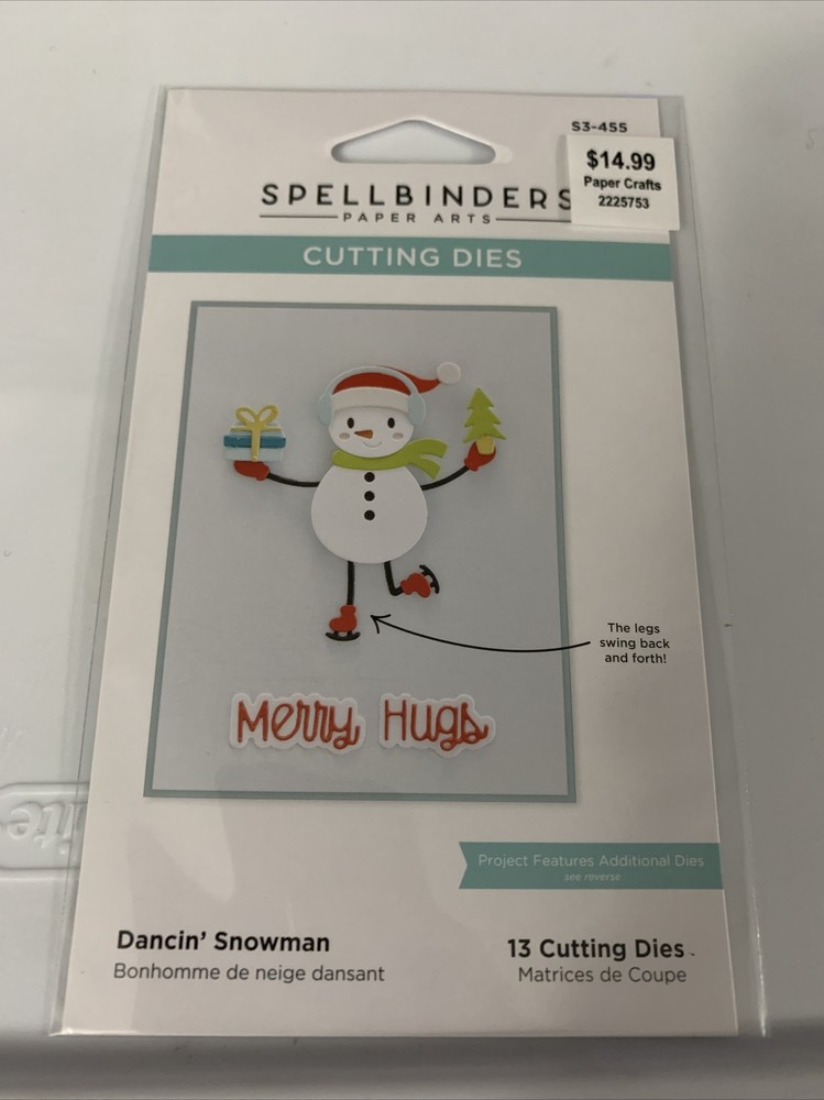 Spellbinders Etched Dies-Dancin' Snowman Tinsel Time -S3455
