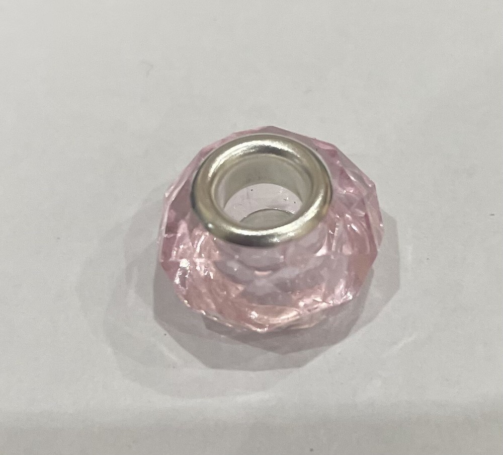 Pastel Pink Pandora-Style Alloy Spacer Bead Charm for Mother’s Day