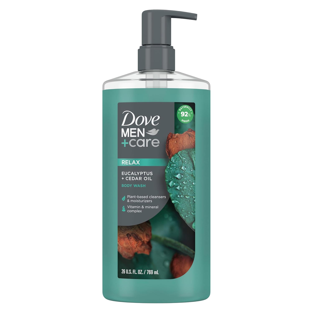 Dove Men+Care Body Wash Eucalyptus + Cedar Oil to Rebuild Skin in the Shower wit