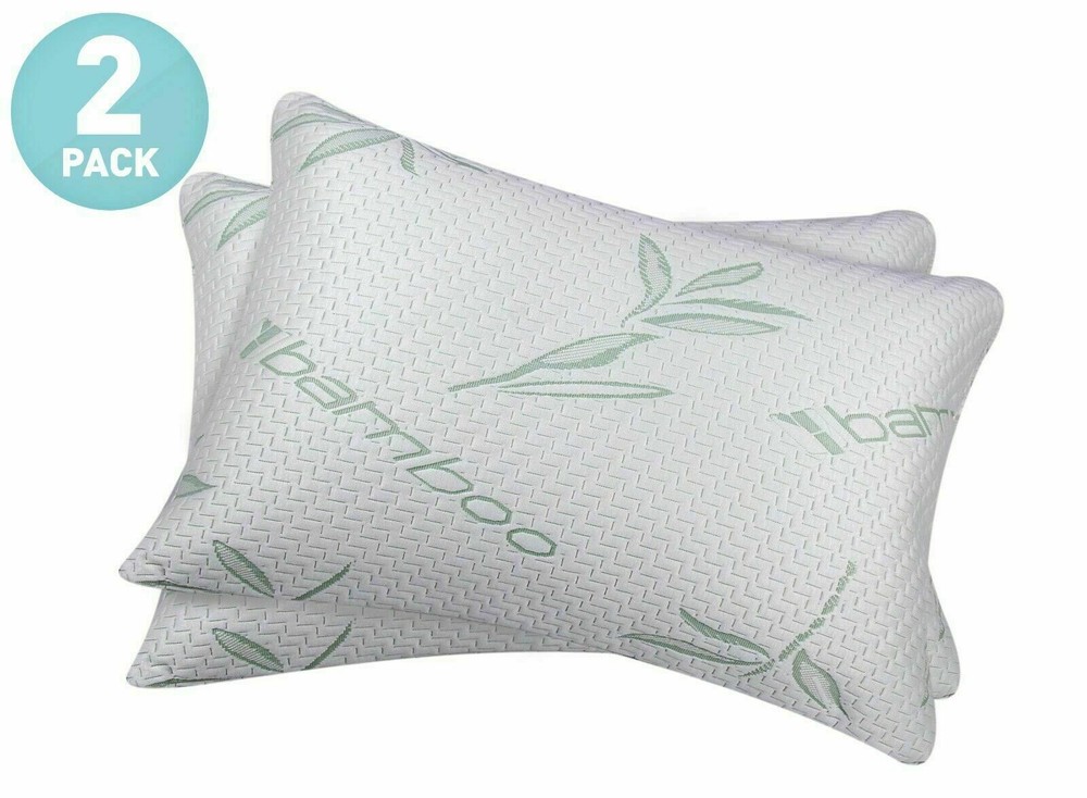 Full Body Bamboo Pillow with Shredded Memory Foam and Zippered Removable Cover-image