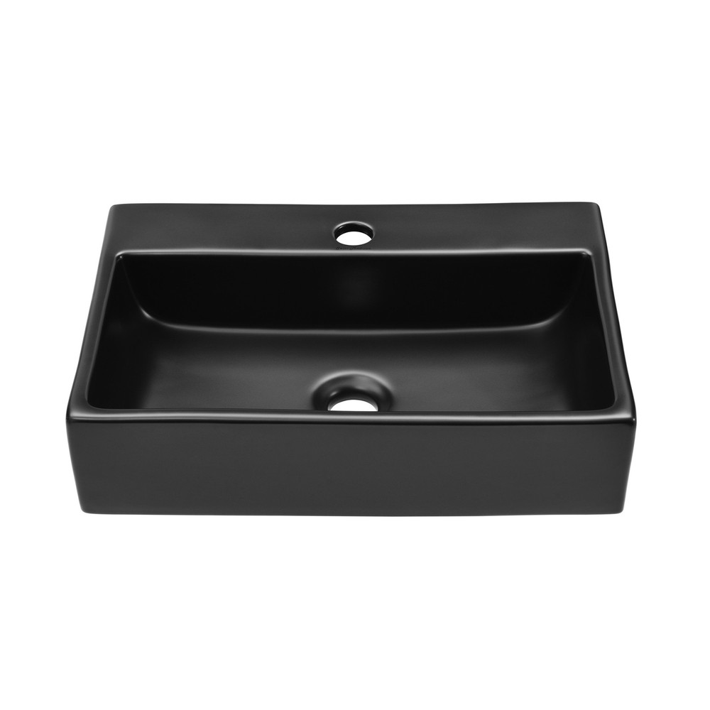 Swiss Madison Claire 20-7/8 Inch Black Rectangular Ceramic Vessel Sink SM-VS203