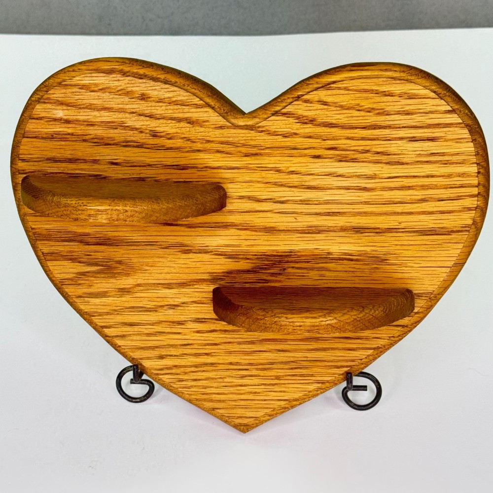 Vintage Wood Wall Shelf Display Heart Knick Knack Rustic Farmhouse Country