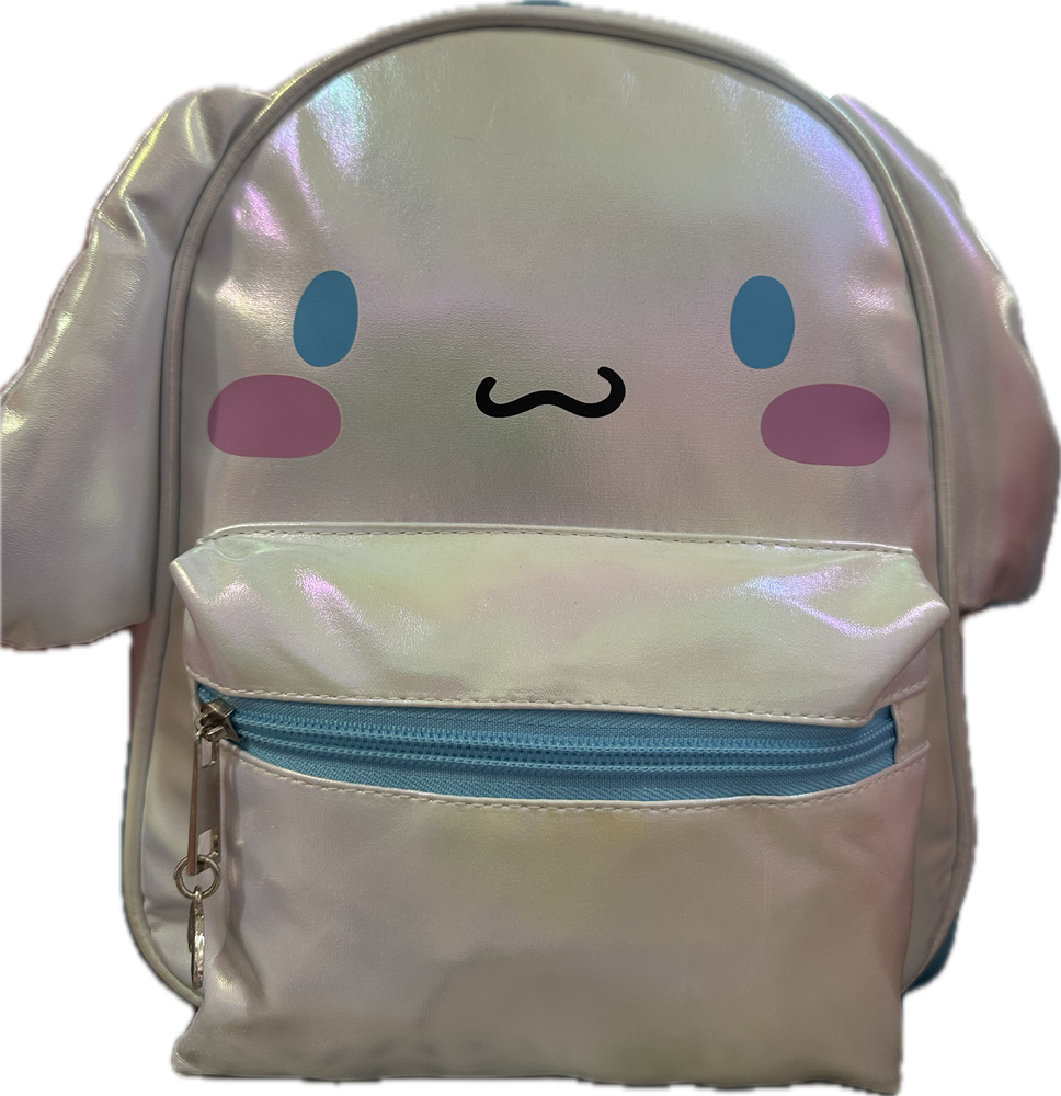 Hello Kitty Cinnamoroll Mini Backpack Shiny Pu Leather 11 Inch Big Face Design