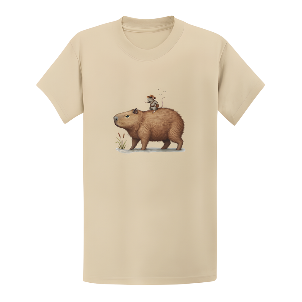 Capybara Cowboy Shirt Funny Rodent Tee Cute Mouse Western Graphic T-Shirt Gift