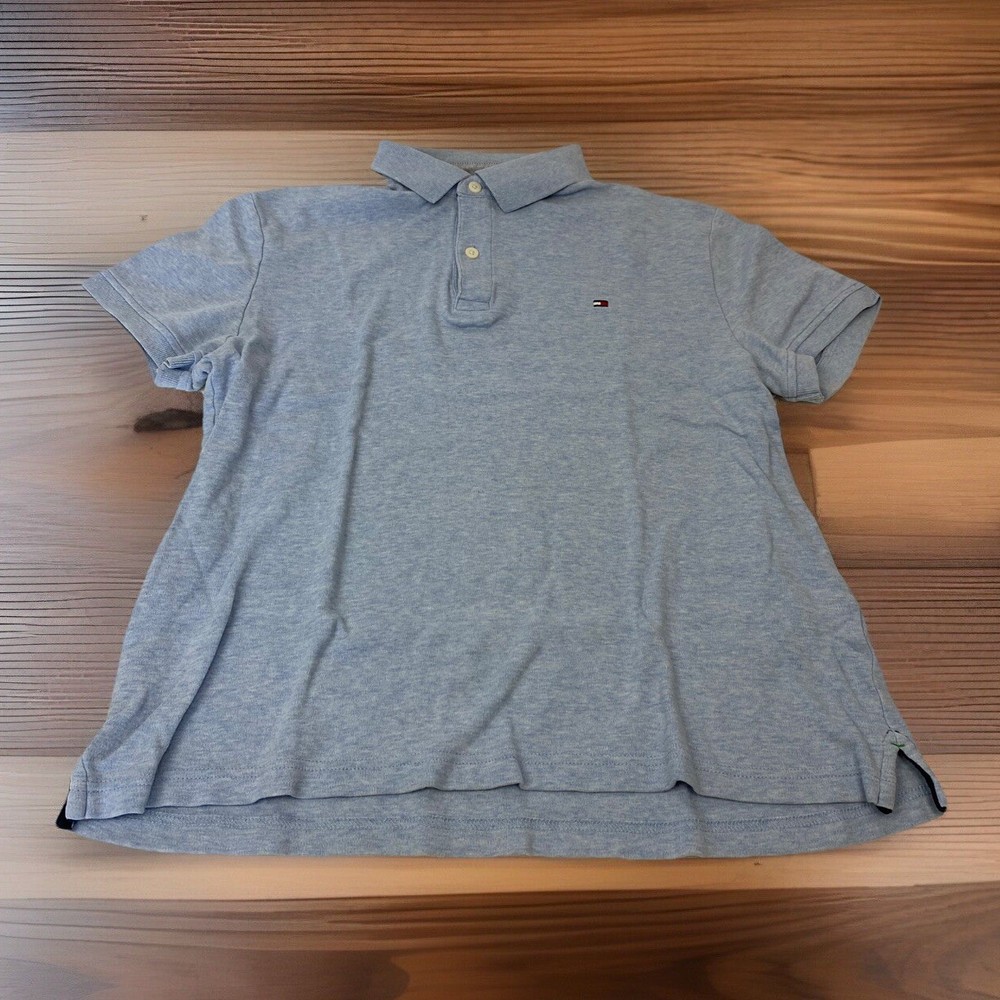 Tommy Hilfiger Mens Light Blue S Small Short Sleeve Polo Shirt