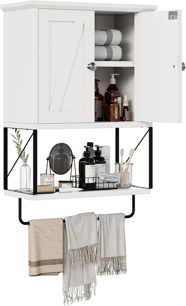 White Small Wall-Mounted Medicine Cabinet