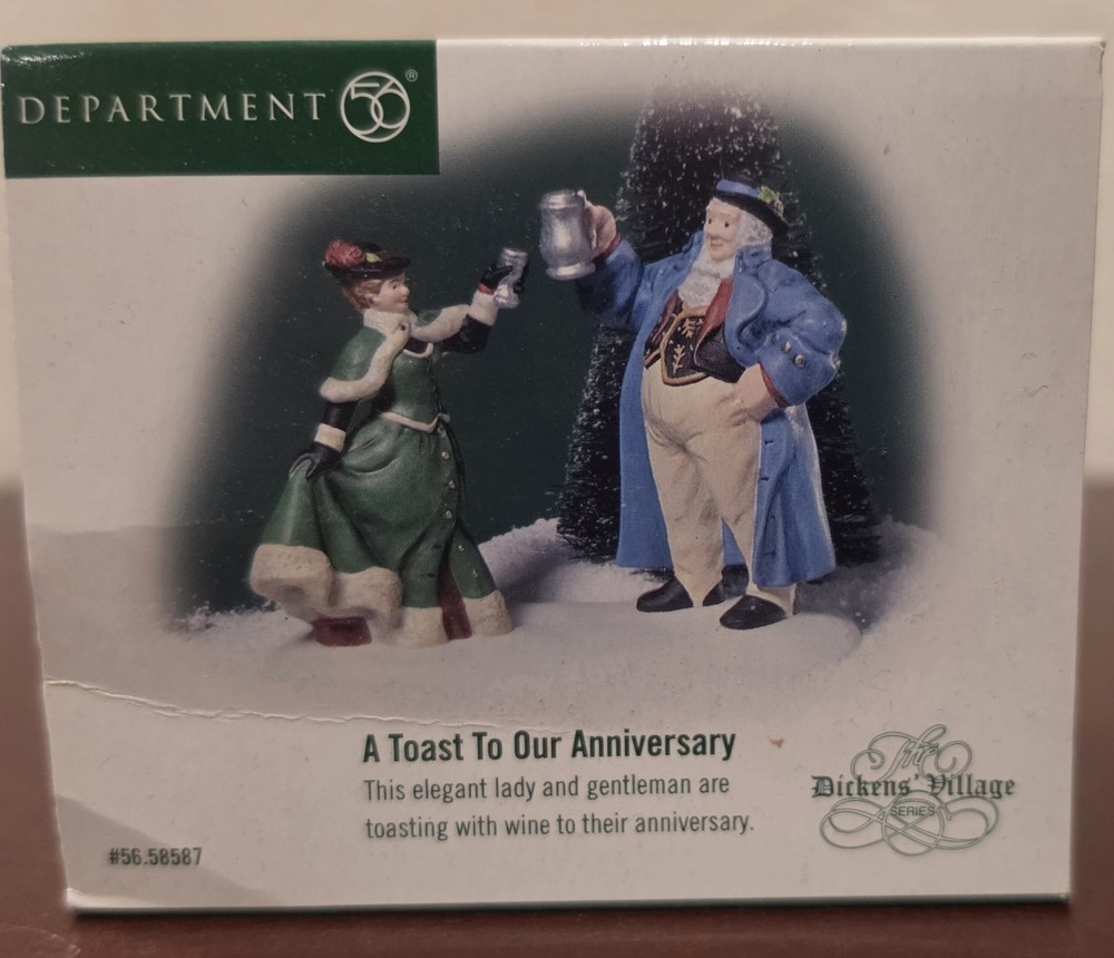 TOAST TO OUR ANNIVERSARY Dickens Village Christmas Department 56 NEW 58587
