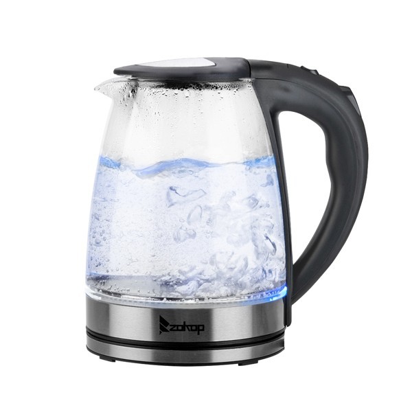 Electric Kettle, 1.8L Borosilicate Glass Tea Kettle with LED Light, Auto Shut...
