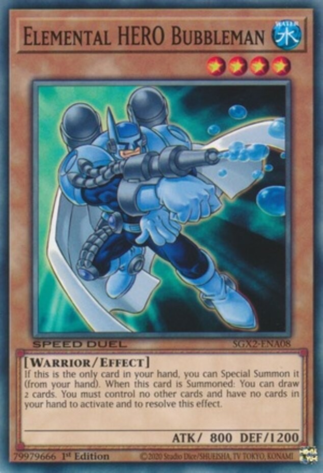 Elemental HERO Bubbleman SGX2-ENA08 Common 1st Edition NM Yugioh Card
