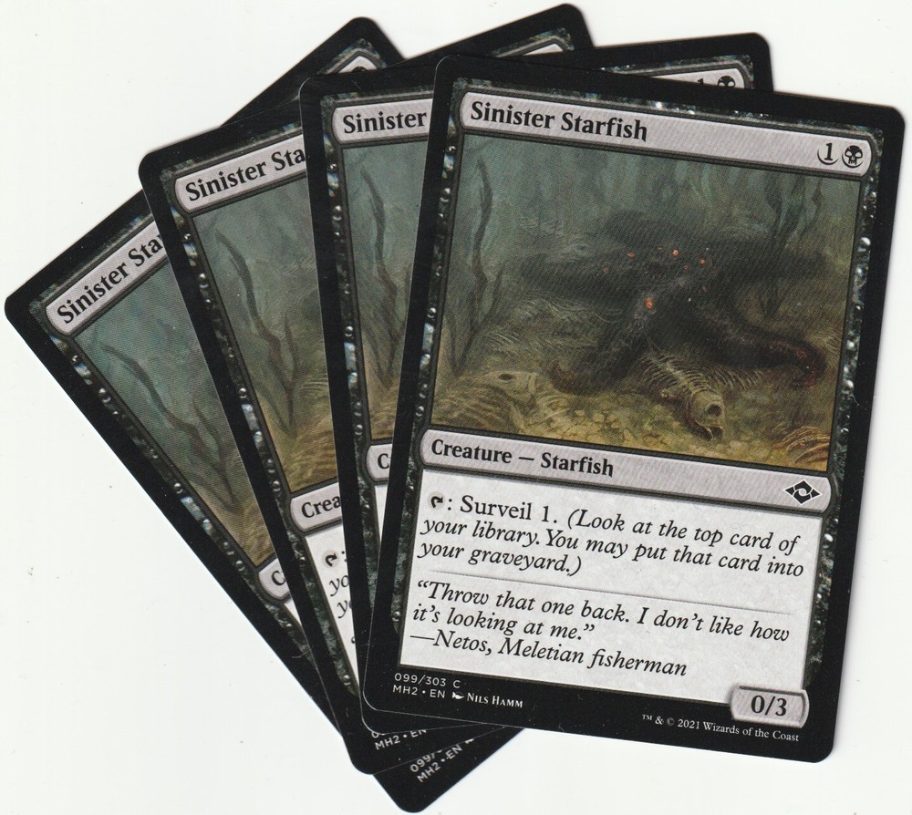4 MTG Sinister Starfish Black Creature Playset - NM/EX MH2 EN