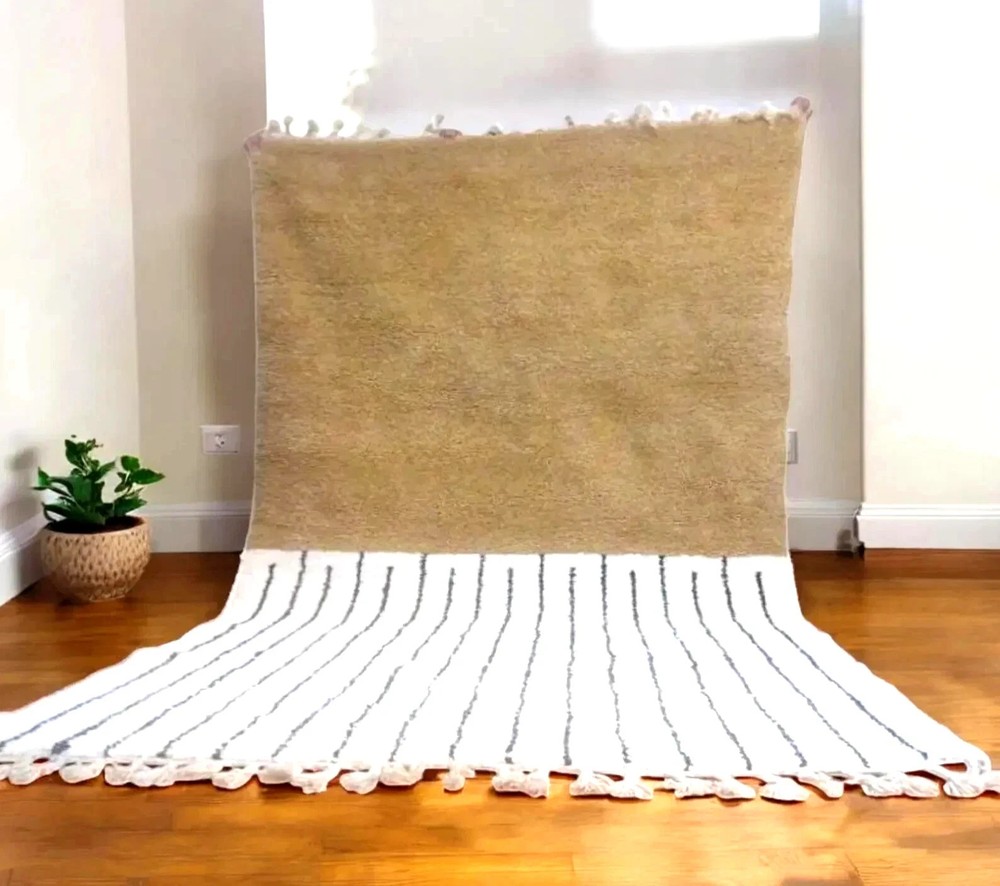 Moroccan Berber Beni Ourain Wool Rug Color Multi Handmade Design Carpet Rug
