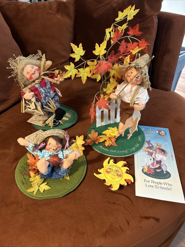 Set of Three Annalee Dolls. Fall/Halloween Autumn.