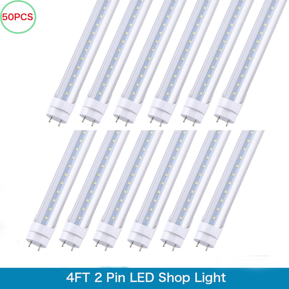 50Pack 4FT Led Tube Light Bulbs T8 G13 2-Pin 22W 48inch 4 Foot Led Shop Light