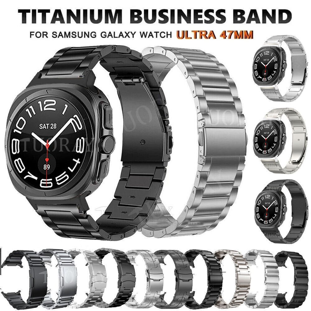 Luxury Titanium Metal Band For Samsung Watch Ultra 47mm Qucik Fit Link Bracelet