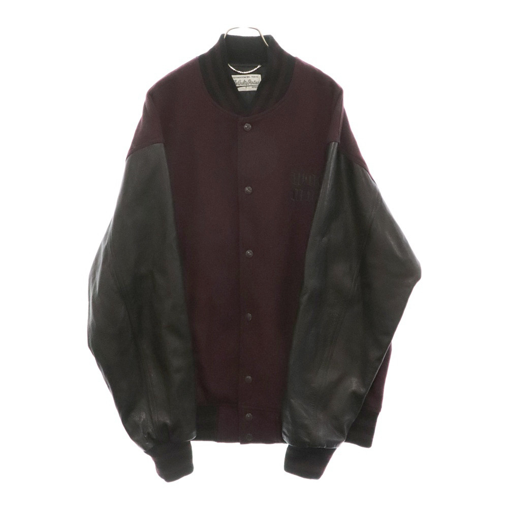 Wacko Maria 23SS Burgundy Leather Varsity Jacket Wakomaria